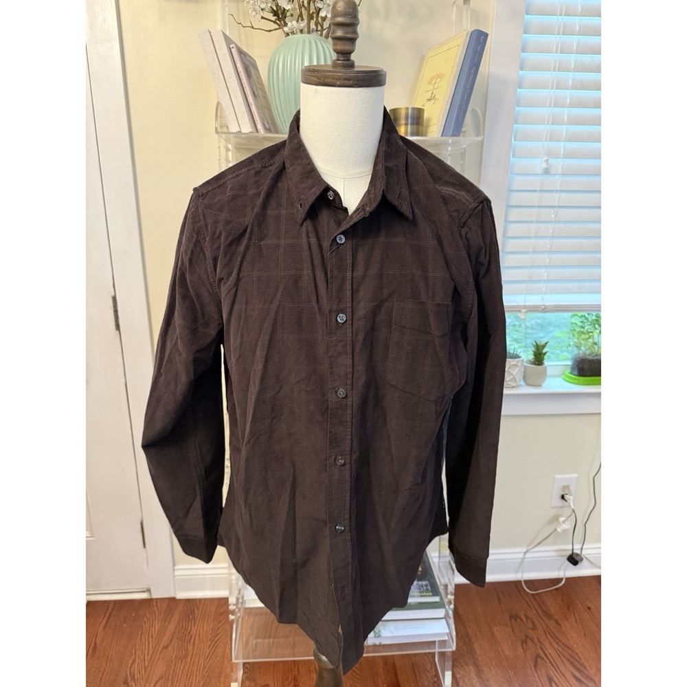 Ben Sherman Brown Corduroy Checkered Casual Button Down Shirt Top New NEW XL Men